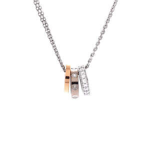 Cartier Love 3 Ring Pendant Necklace